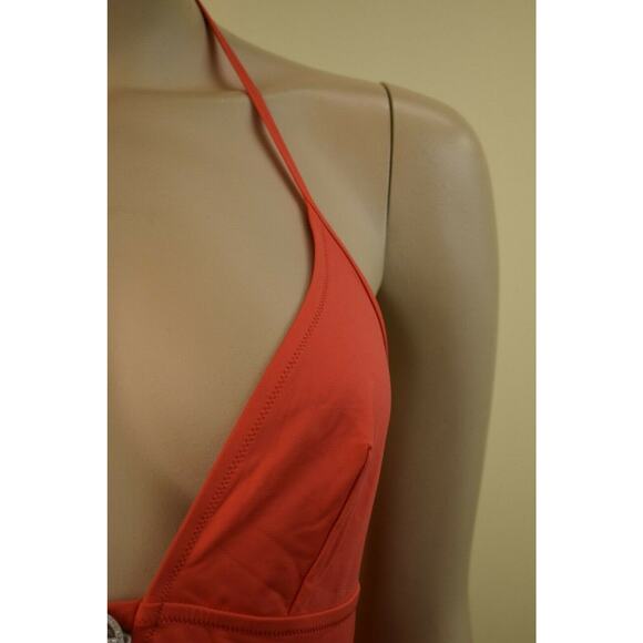 NWT DIOR CORAL NYLON STRETCH PLUNGE SPAGHETTI ONE PIECE SWIMSUIT US 10 - Picture 4 of 9